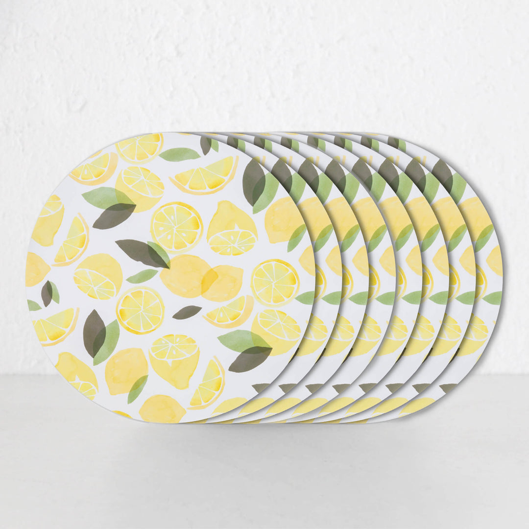 SICILY LEMON ROUND PLACEMAT | SET OF 8