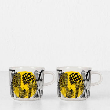 MARIMEKKO  |  SIIRTOLAP COFFEE MUG 2DL | YELLOW | SET OF 2