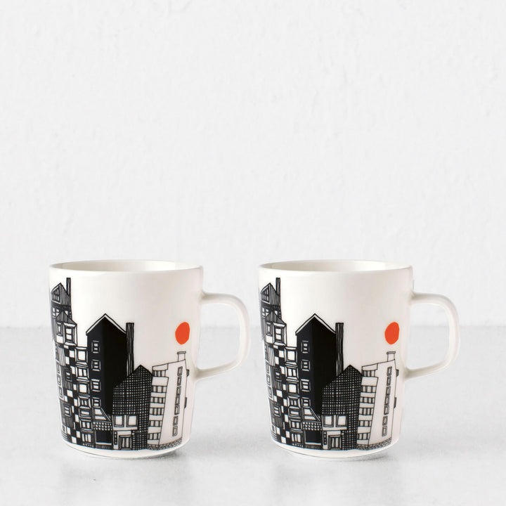 MARIMEKKO  |  SIIRTOLAPUUTARHA COFFEE MUG 2.5DL | ORANGE SPOT |  SET OF 2