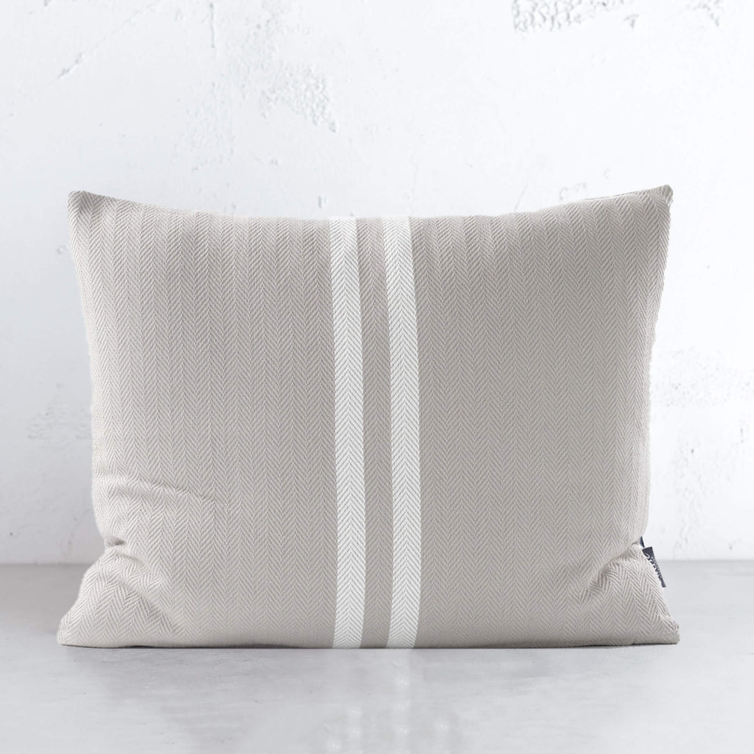 SIMPATICO CUSHION  |  50 x 60  |  LIGHT GREY + WHITE STRIPE