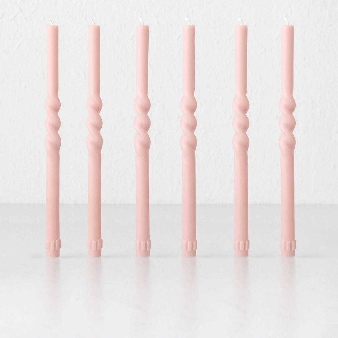 SPIRAL TAPER CANDLE BUNDLE  |  CLAY  |  SET OF 6