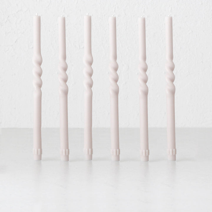 SPIRAL TAPER CANDLE BUNDLE  |  STONE  |  SET OF 6