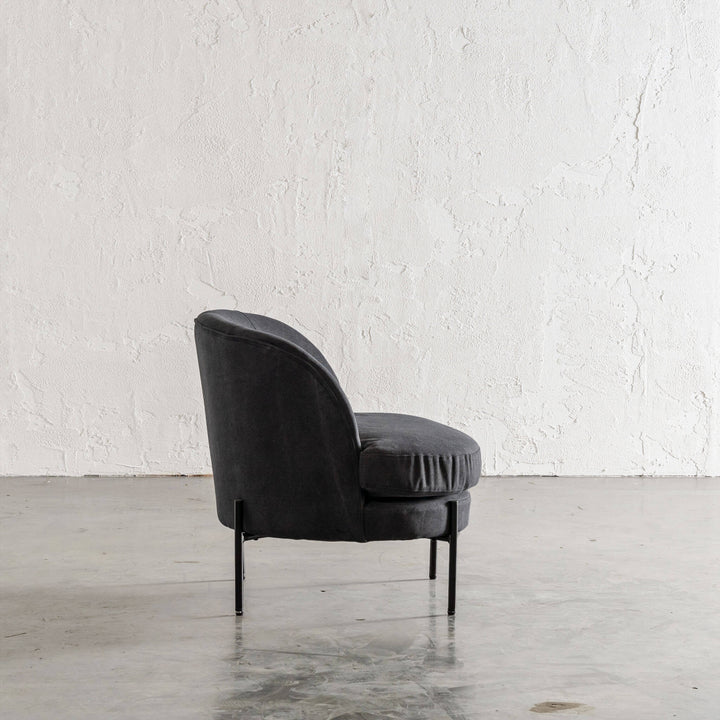 SEVILLA MODERNA TUB CHAIR   |  CARBON ASH MARLE SIDE VIEW