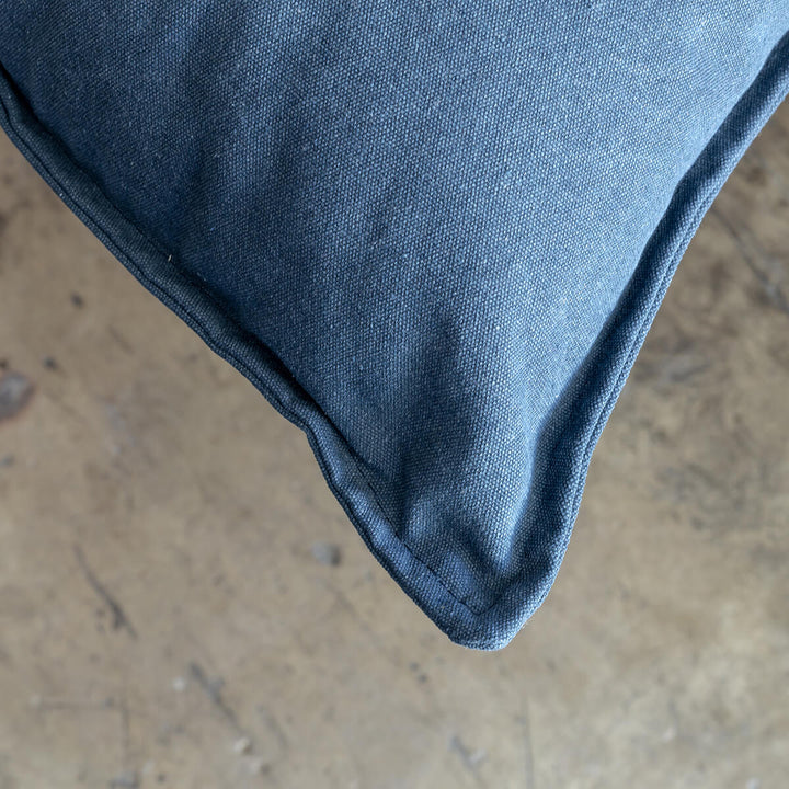 SEVILLA SLIP COVER 3 SEATER SOFA  |  MIDNIGHT DENIM BLUE   |  LOUNGE FURNITURE FABRIC CLOSEUP