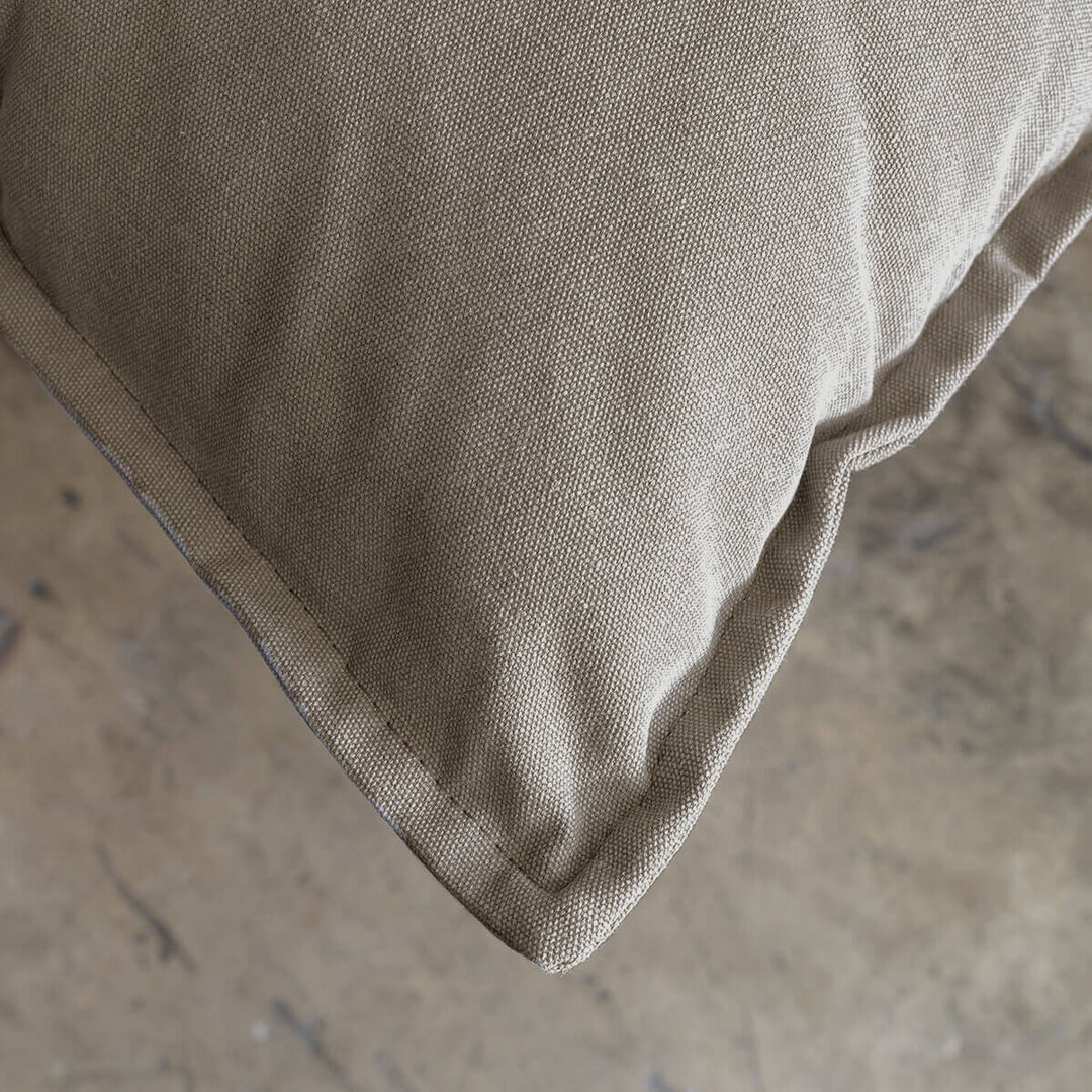 SEVILLA SLIP COVER 3 SEATER SOFA | OYSTER LINEN GREY | LOUNGE FURNITURE FABRIC CLOSEUP