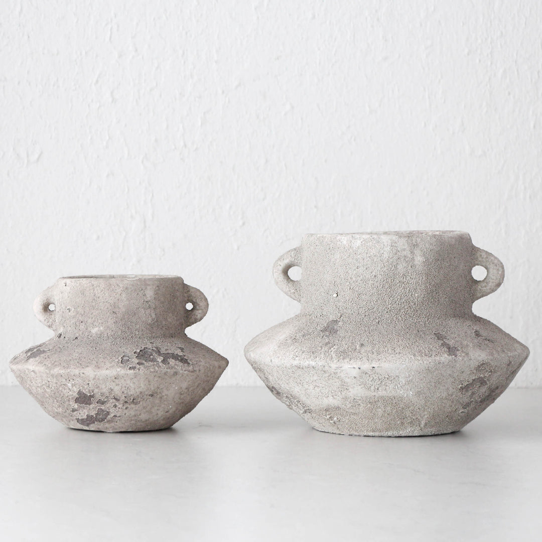 SHOPA AGED POT BUNDLE X2  |  SMALL + LARGE  |  AGED GREY