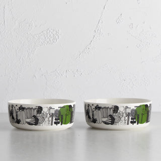 MARIMEKKO | OIVA SIIRTOLAPUUTARHA BOWL 1.5L BUNDLE | BLACK + GREEN