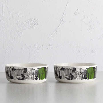 MARIMEKKO | OIVA SIIRTOLAPUUTARHA BOWL 1.5L BUNDLE | BLACK + GREEN