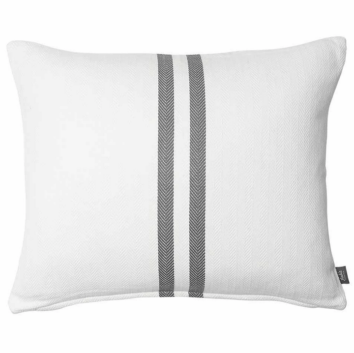 SIMPATICO CUSHION  |  50 x 60  |  WHITE + SILVER STRIPE