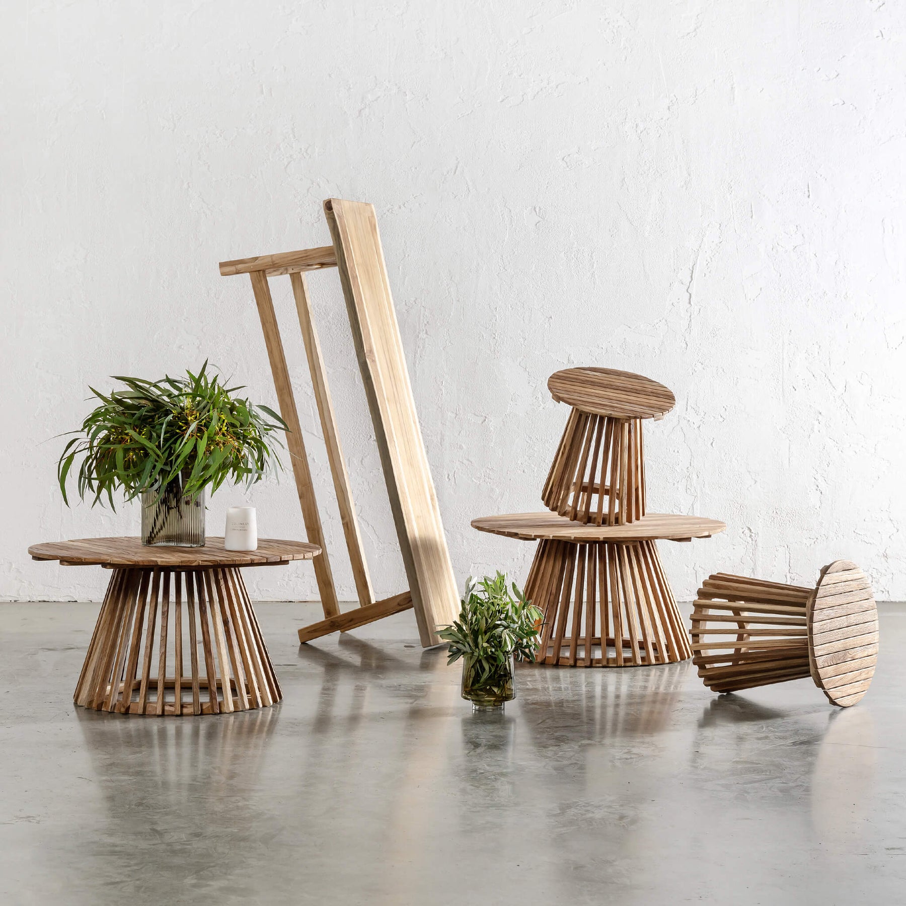 SORENSEN TEAK SLATTED ROUND SIDE TABLE | 41CM – Living By Design