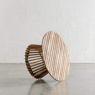 SORENSEN TEAK SLATTED ROUND COFFEE TABLE  |  82CM