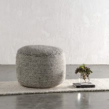 HAND TUFTED ROUND OTTOMAN | SPENCER SILVER