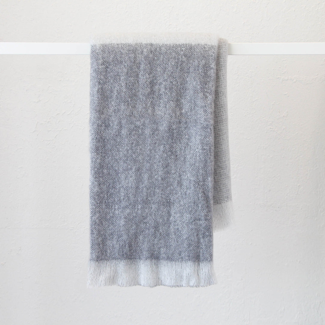 ST ALBANS MOHAIR THROW RUG | GHOST