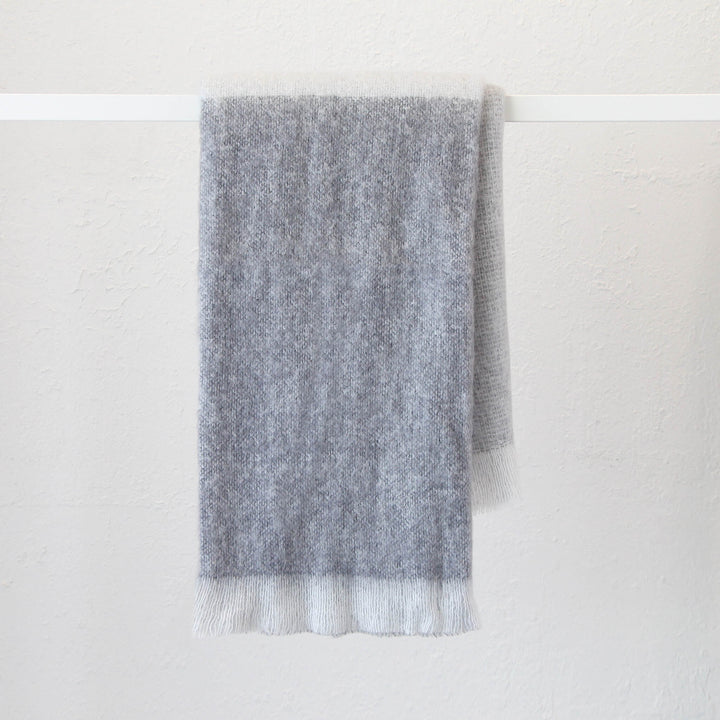 ST ALBANS MOHAIR THROW RUG | GHOST