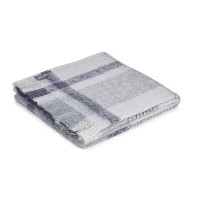 ST ALBANS MOHAIR THROW RUG  |  FLINDERS BLUE GREY  |  WINTER BLANKET FOLDED