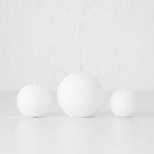 TEXTURED SPHERE CANDLE  |  SET OF 3  |  PURE WHITE
