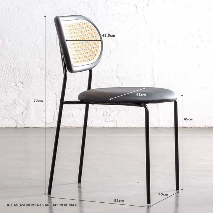 TORSBY INDOOR/OUTDOOR DINING CHAIR | NOIR BLACK | MEASUREMENTS