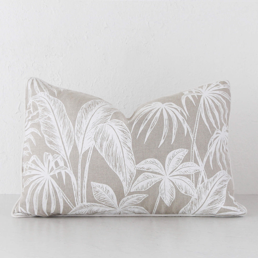 TAHITI CUSHION  |  40 x 60 |  WHITE + LINEN