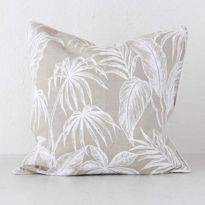 TAHITI CUSHION   |  55 x 55  |  WHITE + LINEN