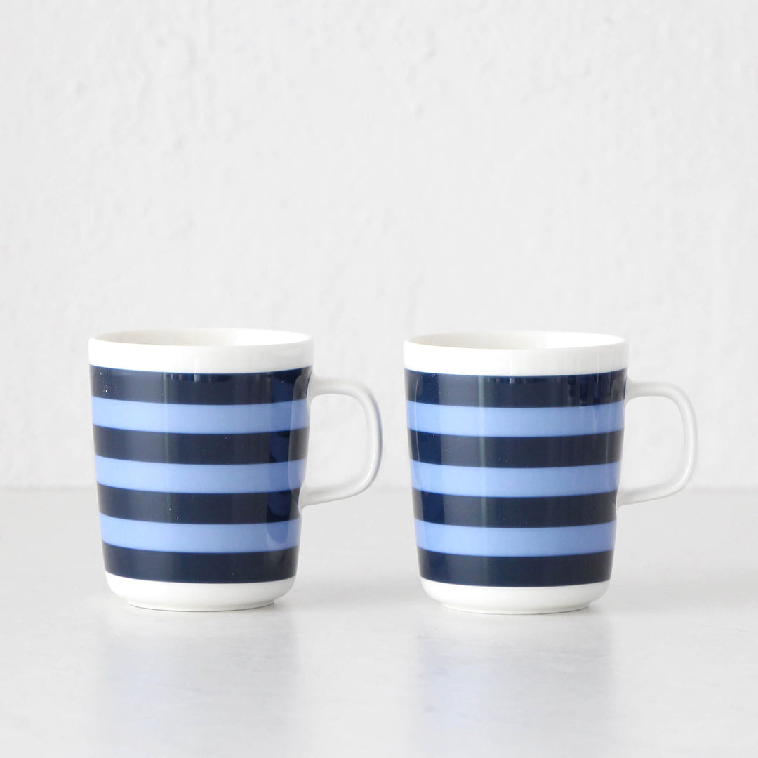 MARIMEKKO  |  TASARAITA COFFEE MUG 2.5DL  |  BLUE STRIPE  |  SET OF 2