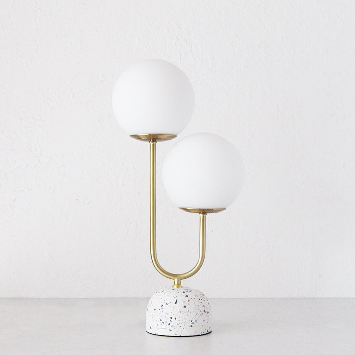 TIVOLI GOLD TABLE LAMP + WHITE SHADE  |  BUNDLE X 2