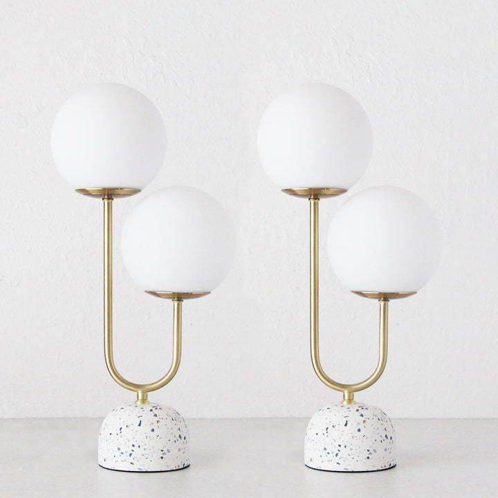 TIVOLI GOLD TABLE LAMP + WHITE SHADE  |  BUNDLE X 2
