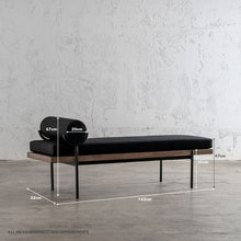 TRIESTE DAYBED BENCH WITH MEASUREMENTS  |  NOIR BLACK