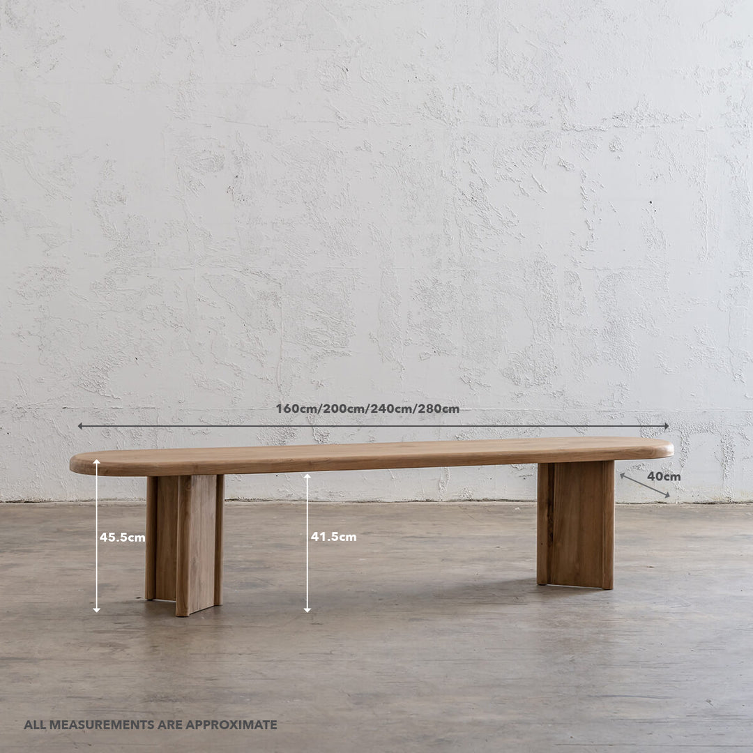 50% FINAL SALE  |  LAST ONE  |  TRION INDOOR ROUNDED TEAK BENCH  |  160CM