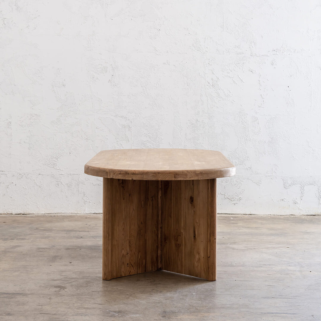 PRE ORDER  |  TRION INDOOR ROUNDED TEAK DINING TABLE  |  300CM
