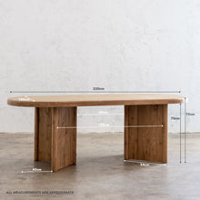 TRION INDOOR ROUNDED TEAK DINING TABLE  |  2.2M