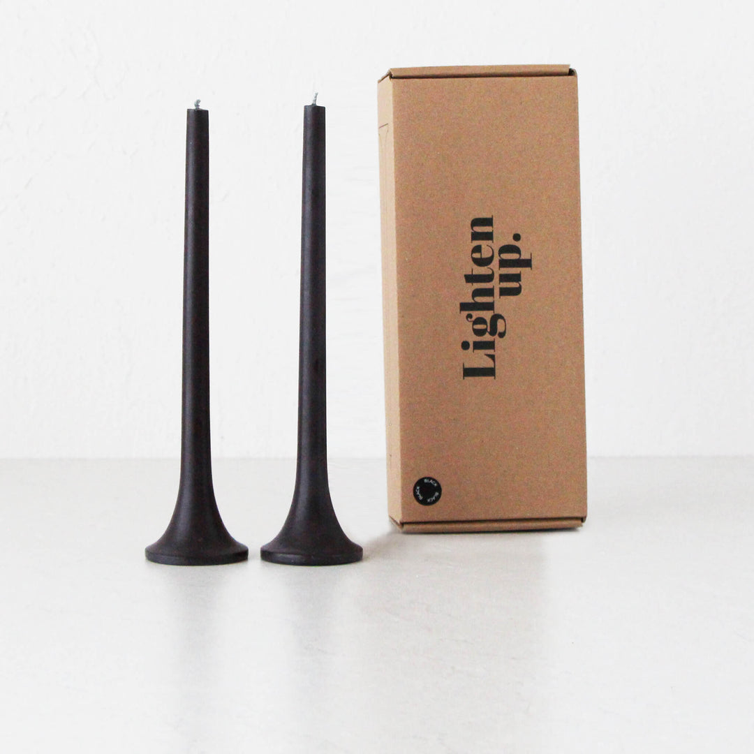 TUSK TAPER CANDLE BUNDLE  |  BLACK  |  SET OF 2