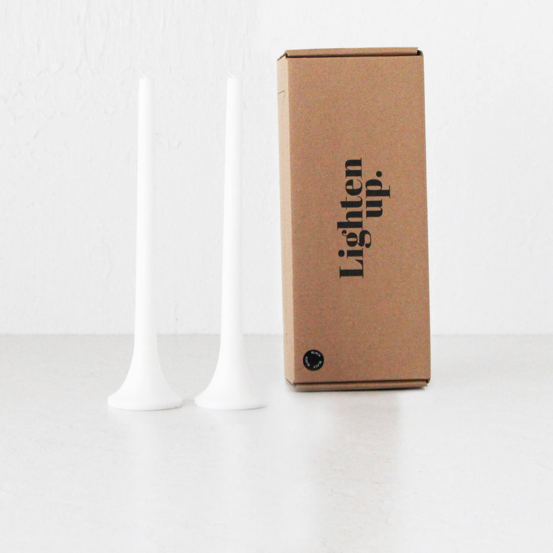 TUSK TAPER CANDLE BUNDLE  |  WHITE  |  SET OF 2