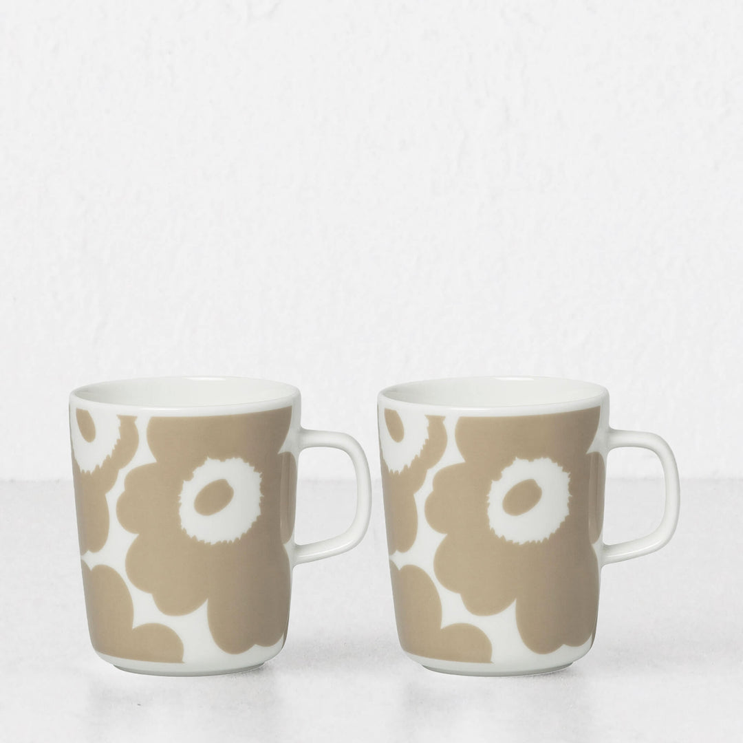 MARIMEKKO  |  UNIKKO COFFEE MUG 2.5DL  |  BEIGE + WHITE  |  SET OF 2