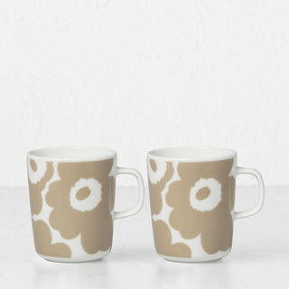 MARIMEKKO  |  UNIKKO COFFEE MUG 2.5DL  |  BEIGE + WHITE  |  SET OF 2