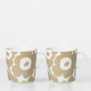 MARIMEKKO  |  UNIKKO COFFEE MUG 4DL   |  BEIGE + WHITE  |  SET OF 2