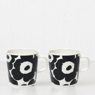 MARIMEKKO  |  UNIKKO COFFEE MUG 4DL  |  BLACK + WHITE  |  SET OF 2