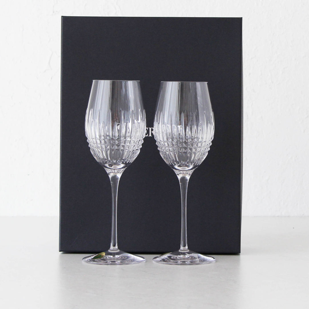 WATERFORD  |  LISMORE DIAMOND ESSENCE WINE GLASSES  |  SET OF 2