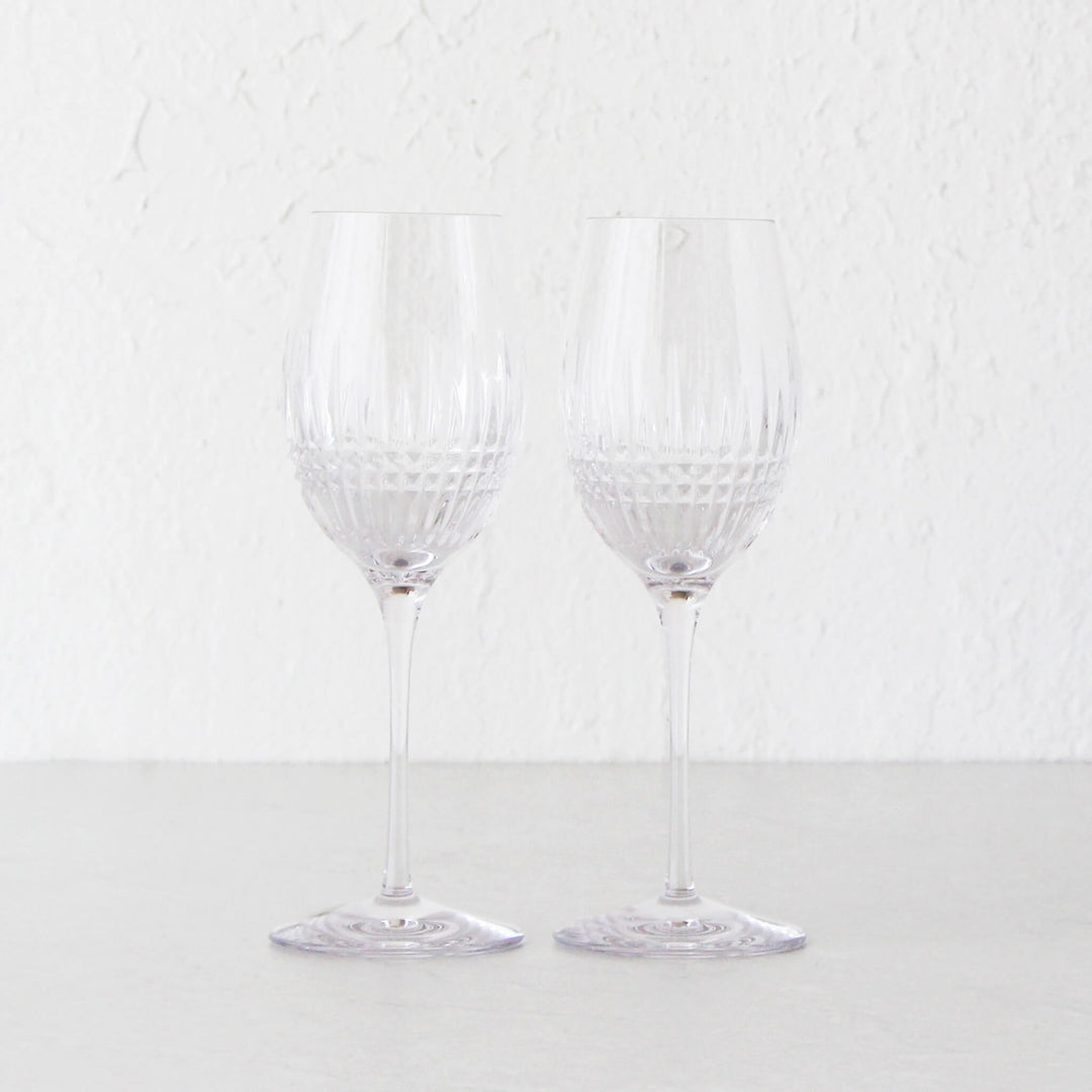 WATERFORD  |  LISMORE DIAMOND ESSENCE WINE GLASSES  |  SET OF 2