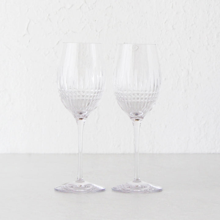 WATERFORD  |  LISMORE DIAMOND ESSENCE WINE GLASSES  |  SET OF 2