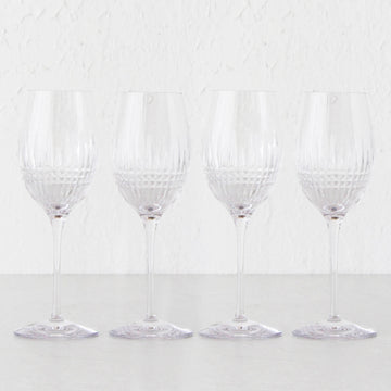 WATERFORD  |  LISMORE DIAMOND ESSENCE WINE GLASSES  |  SET OF 4