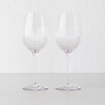 WATERFORD  |  LISMORE DIAMOND ESSENCE GOBLET GLASSES  |  SET OF 2