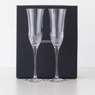 WATERFORD  |  LISMORE ESSENCE FLUTE GLASSES  |  SET OF 2