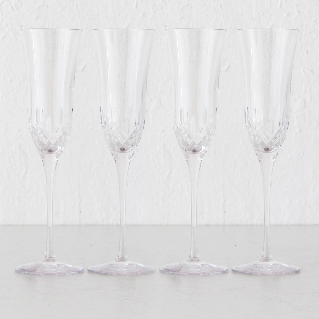 WATERFORD  |  LISMORE ESSENCE FLUTE GLASSES  |  SET OF 4