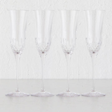 WATERFORD  |  LISMORE ESSENCE FLUTE GLASSES  |  SET OF 4