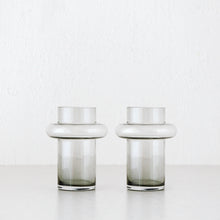WIDE MOUTH GLASS VASE BUNDLE X2 | SMALL | GREY