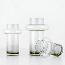 WIDE MOUTH GLASS VASE BUNDLE X3  |  SMALL + MEDIUM + LARGE  |  GREY  |  STYLED
