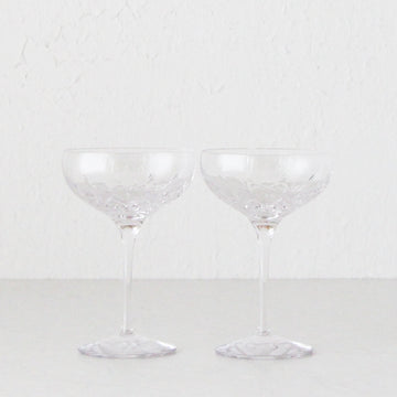 WATERFORD  |  LISMORE ESSENCE CHAMPAGNE SAUCER  |  SET OF 2