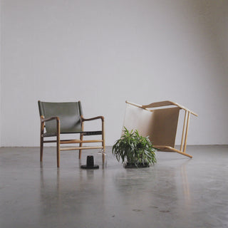 MALAND CONTEMPO SLING ARM CHAIR | LIGHT TAUPE LEATHER