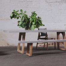ARIA CONCRETE DINING TABLE + BENCH + SIDE TABLES